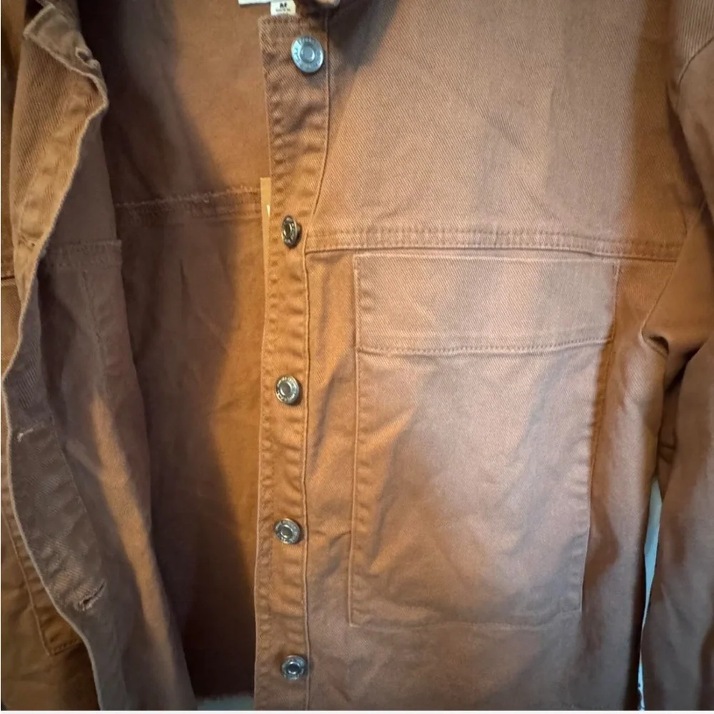 Kensie Vintage Luxe Brown Denim Jacket size medium NWT - Picture 3 of 5